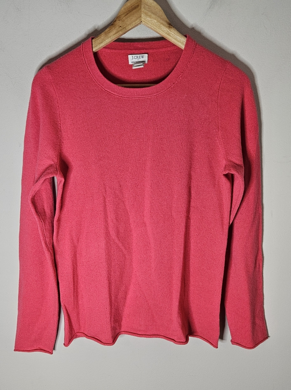 J. Crew Factory Cashmere Sweater Crewneck Long Sleeve M Medium Pink